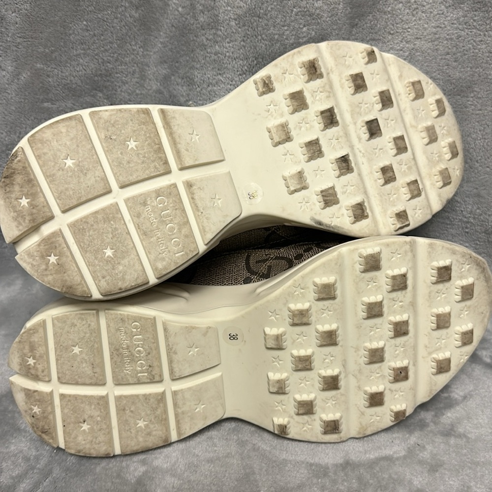 GUCCI Rython Jumbo GG Canvas Sneakers Size 38 - Picture 9 of 11